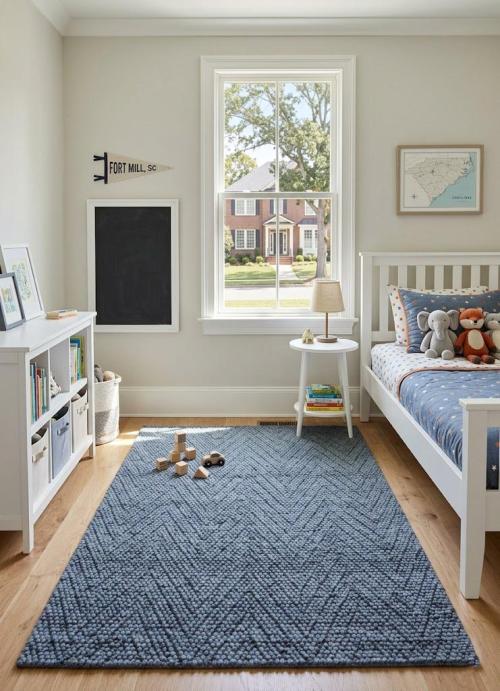 Geometric Grey Handmade 4'7" x 6'4" Modern Rug