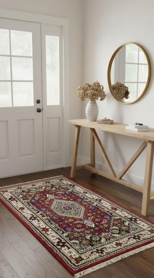 Red Floral Tribal 3'2X5'6 Indo-Bidjar Oriental  Rug