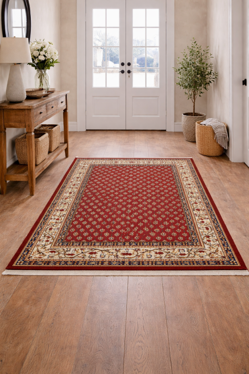 Red Floral 4X6 Indo Botemir Oriental Rug