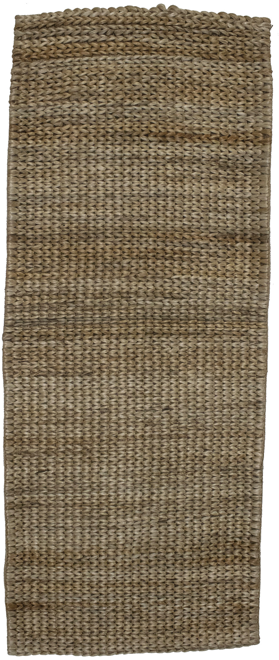 2'1 x 5'3 Natural Brown Zero Count Braided Modern Rug - Image 1