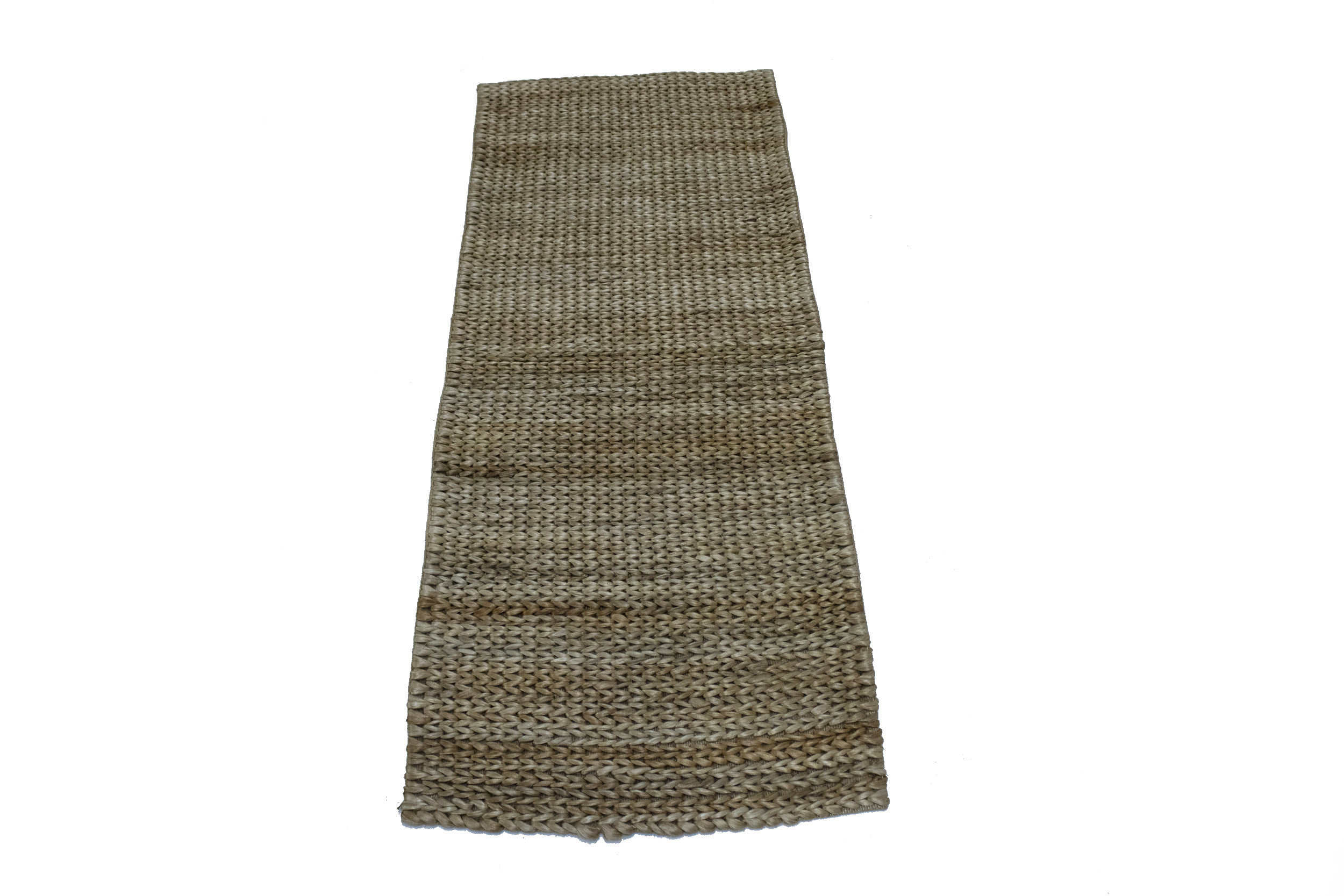 2'1 x 5'3 Natural Brown Zero Count Braided Modern Rug - Image 3