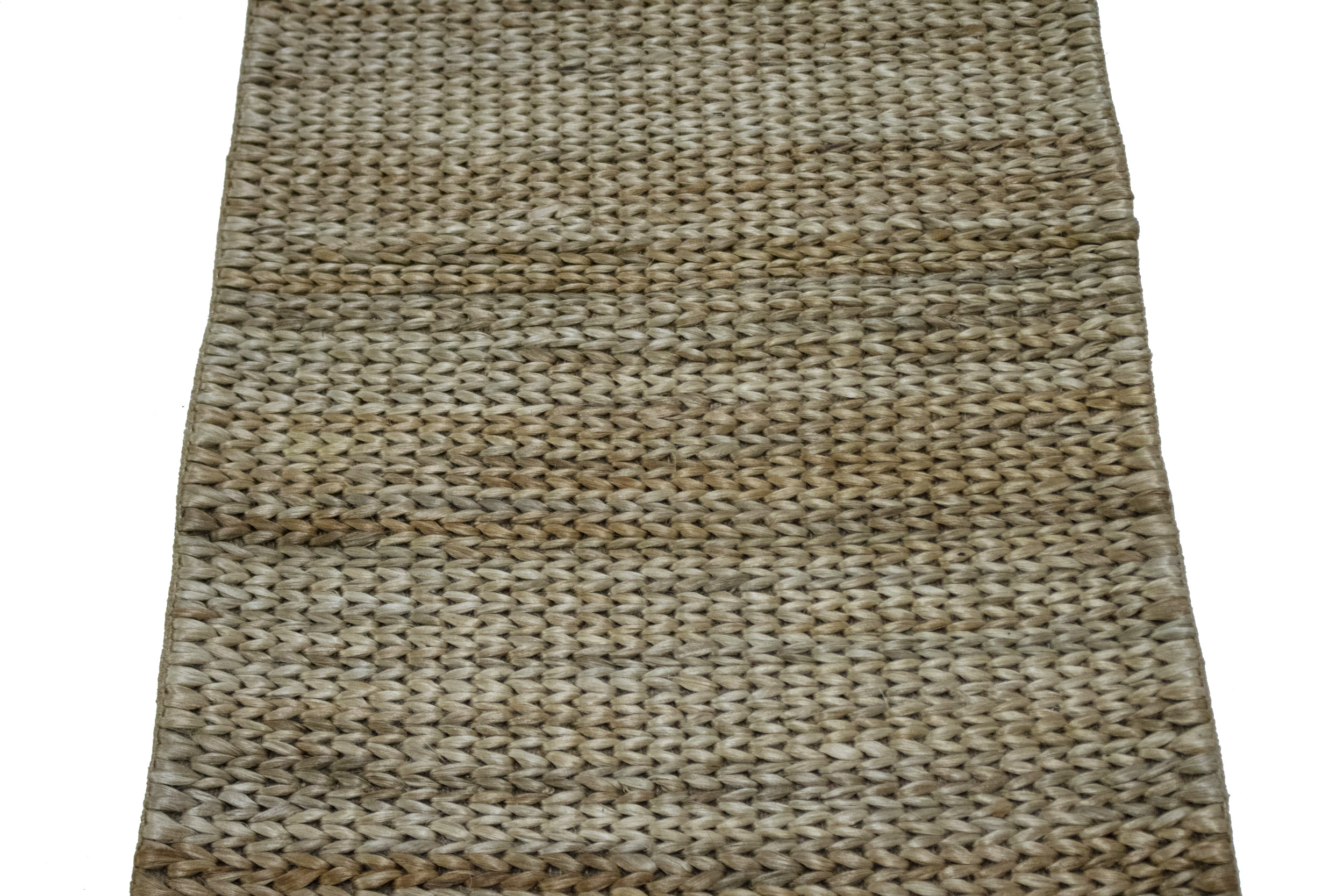 2'1 x 5'3 Natural Brown Zero Count Braided Modern Rug - Image 4