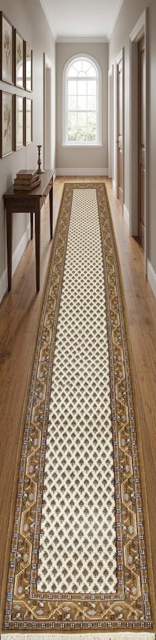 Cream Floral 3X11 Indo Botemir Oriental Runner Rug