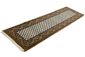 Cream Floral 2'5X8'8 Indo Botemir Oriental Runner Rug