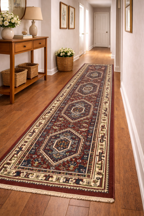 Red Floral Tribal 3X10 Indo-Bidjar Oriental Runner Rug