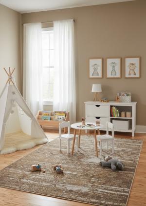 Amber Brown 4X6 Vintage Style Oriental Rug