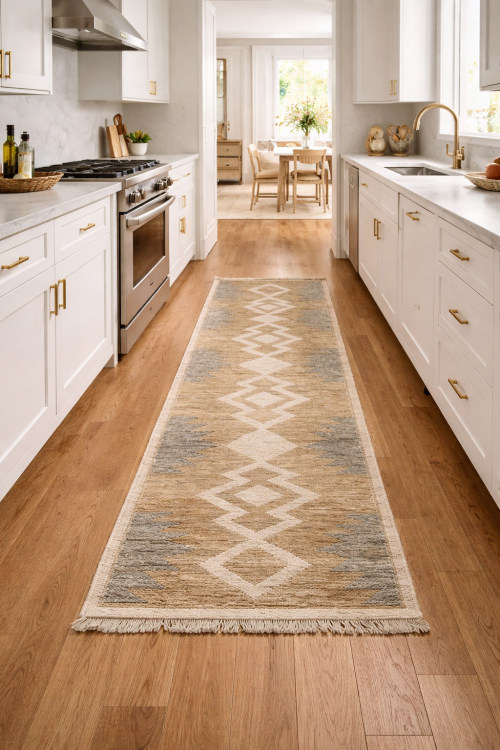 Cream Braided Style Jute Sumak 3X8 Modern Runner Rug