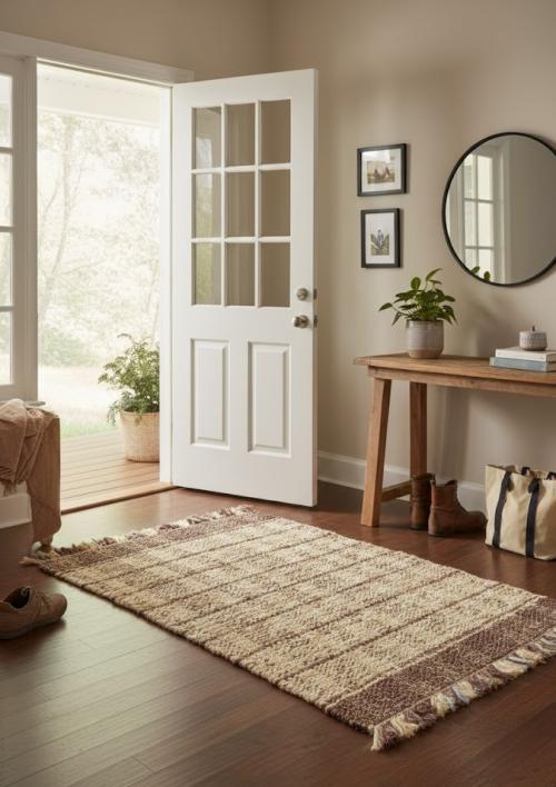 2'0 x 3'0 Flat-Weave Beige Jute Sumak Modern Rug