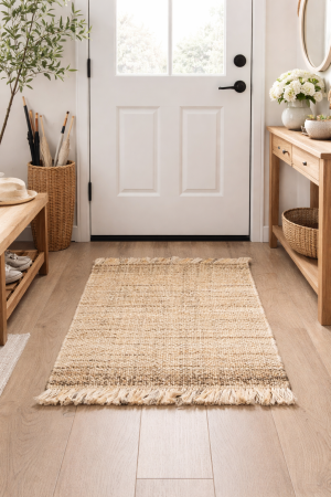 2'0 x 3'0 Hand Woven Flat-Weave Sumak Natural Jute Rug