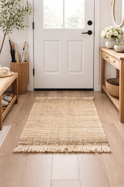 2'0 x 3'0 Hand Woven Flat-Weave Sumak Natural Jute Rug