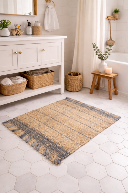 2'0 x 3'0 Beige & Gray Flat-Weave Sumak Modern Jute Rug
