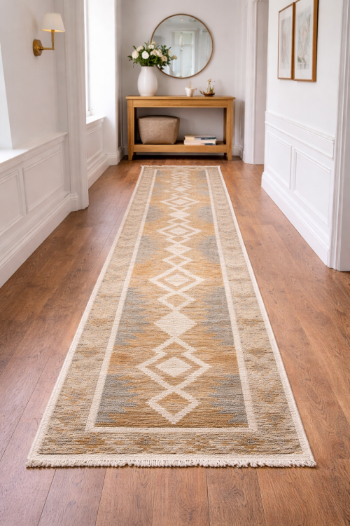 2'9 X 10'2 Hand Woven Sumak Modern Natural Jute Runner Rug