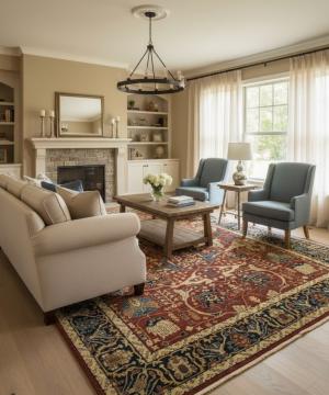 Rusty Red Floral 8X10 Oushak Oriental Rug