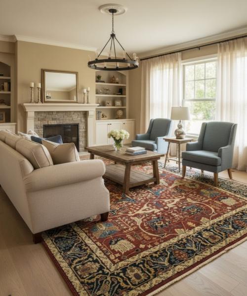 Rusty Red Floral 8X10 Oushak Oriental Rug