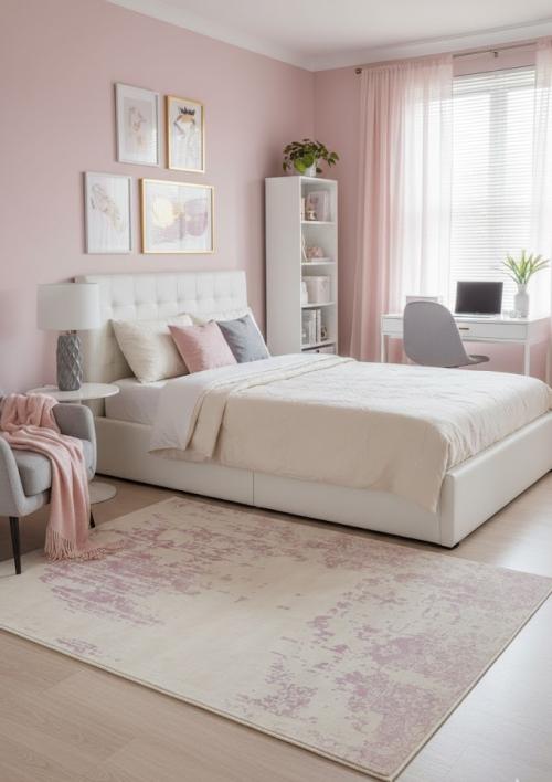 4'0 X 6'0 Cream Hand-Loomed Distressed Floral Modern Wool Rug