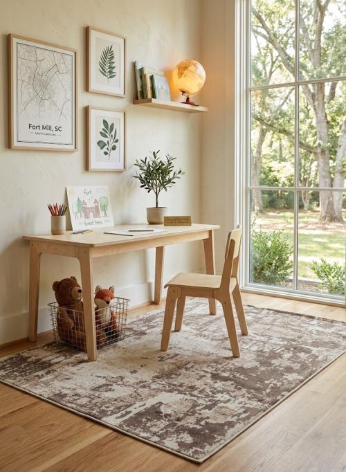 Distressed Brown Floral 4X6 Hand-Loomed Modern Rug