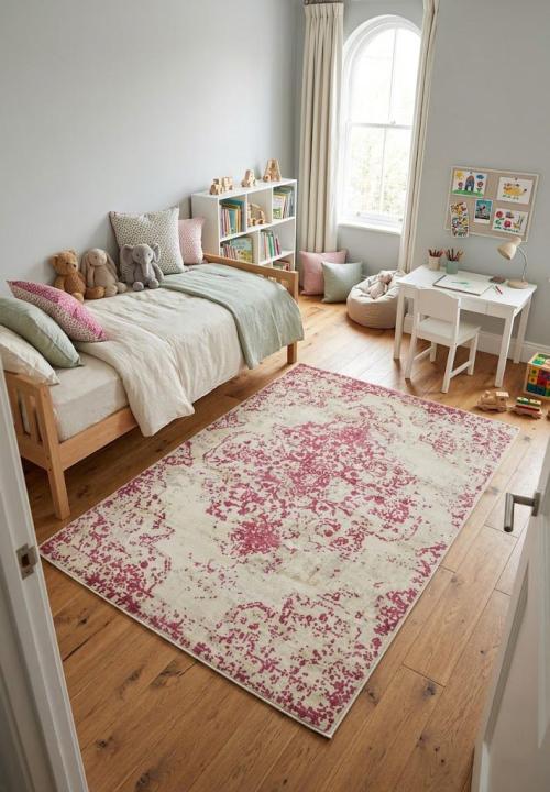 Distressed Red Bluff Floral 4X6 Hand-Loomed Modern Rug