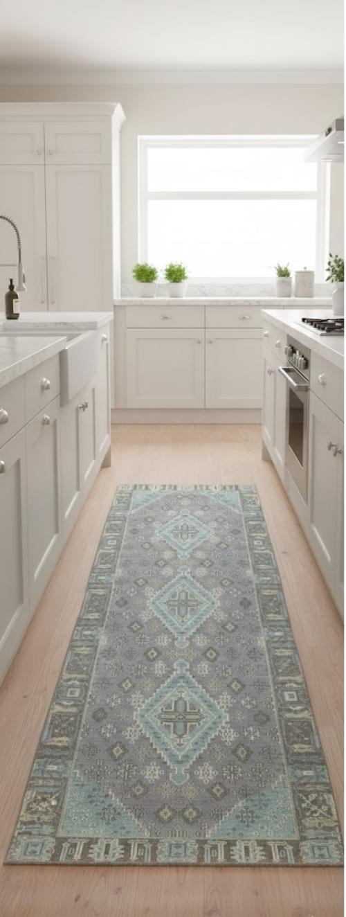 Taupe Tribal 3X8 Indo-Joshaghan Oriental Runner Rug