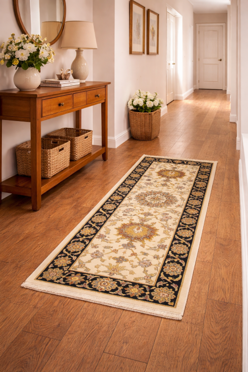 Cream Floral Osh Chobi 2'5X6 Peshawar Oriental Rug