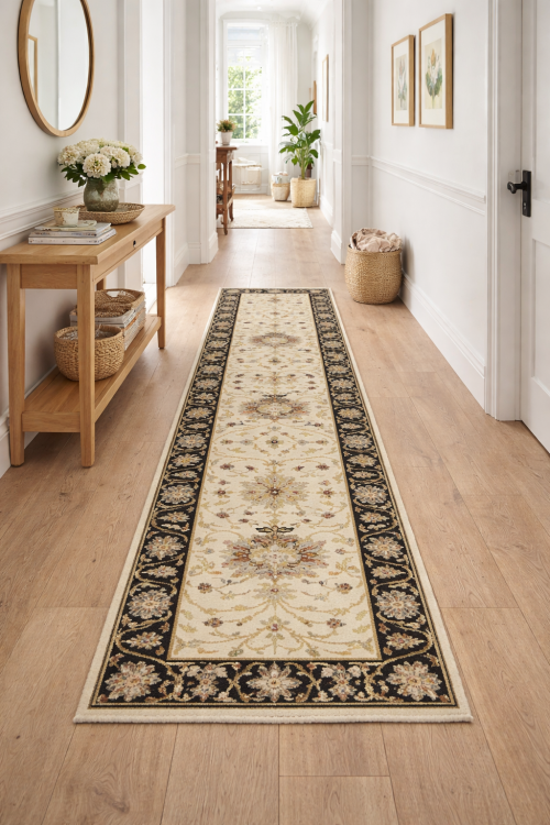 Cream Floral Osh Chobi 2'5X12 Peshawar Oriental Runner Rug