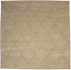 Beige Modern Geometric 9X9 Hand-Tufted Square Rug