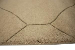Beige Modern Geometric 9X9 Hand-Tufted Square Rug