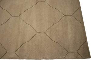 Beige Modern Geometric 9X9 Hand-Tufted Square Rug