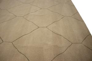 Beige Modern Geometric 9X9 Hand-Tufted Square Rug
