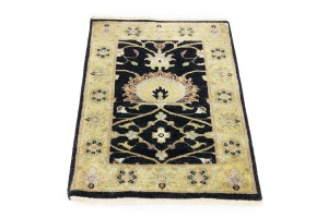 Black Floral Osh Chobi 2X3 Peshawar Oriental Rug