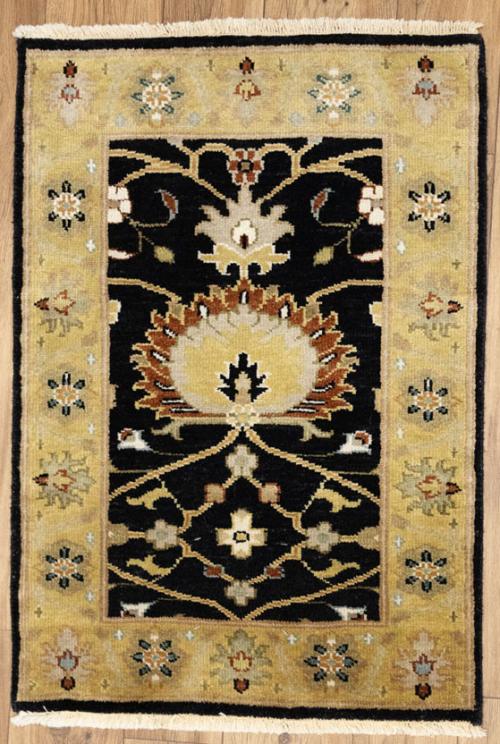 2'0 x 3'0 Hand Knotted Floral Oushak Chobi Oriental Wool Rug