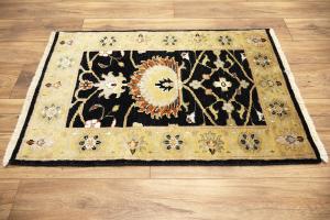 2'0 x 3'0 Hand Knotted Floral Oushak Chobi Oriental Wool Rug