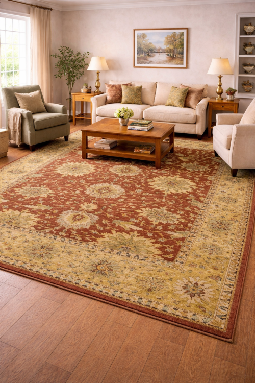 Rust Floral Osh Chobi 8X10 Peshawar Oriental Rug