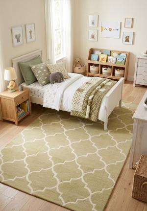 5'0 X 8'0 Hand-Tufted contemporary Trellis Wool Rug