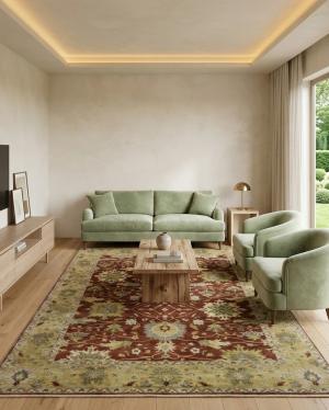 Rust Floral Osh Chobi 9X12 Peshawar Oriental Rug