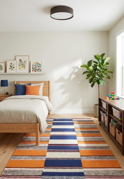 Multicolored Stripes 5X8 Hand-Tufted Modern Rug