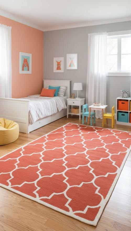 Rusty Red Trellis 5X8 Hand-Tufted Modern Rug
