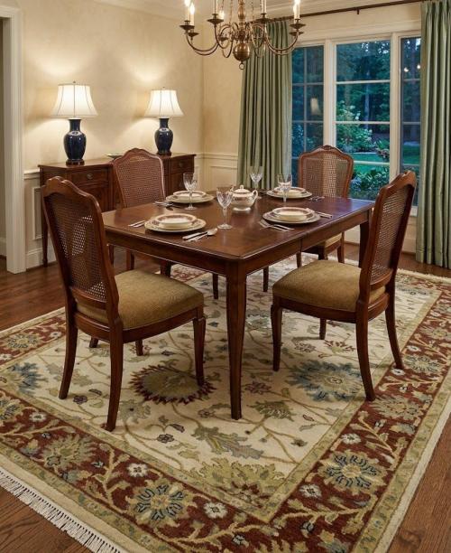 5'0 X 7'11 Hand Knotted Cream Peshawar Osh Chobi Wool Rug