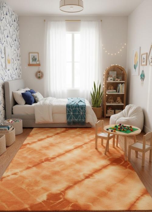 5'0 X 8'0 Hand-Tufted Marigold Tie-Dye Modern Wool Rug