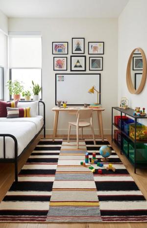 Multicolored Stripes 5X8 Hand-Tufted Modern Rug