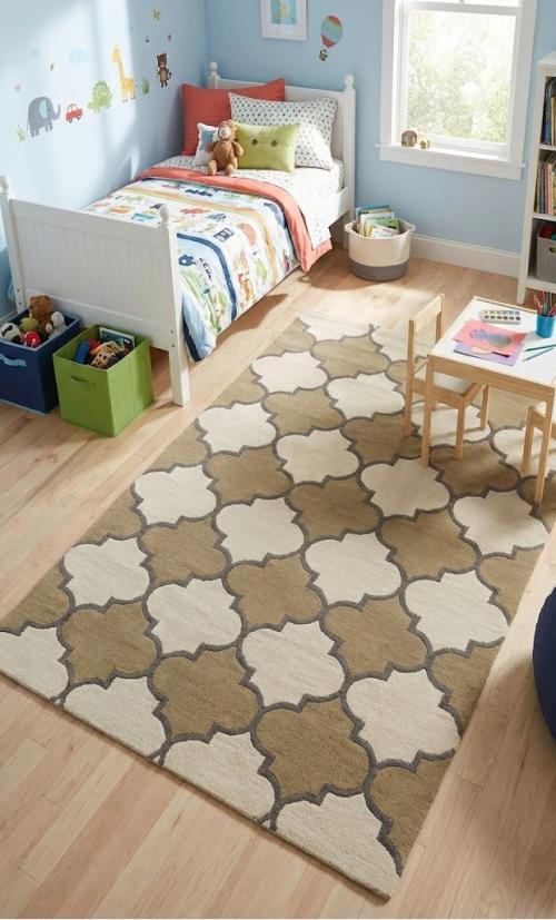 5'0 X 8'0 Hand-Tufted Cream & Beige Trellis Modern Wool Rug