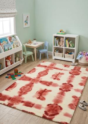 5'0 X 8'0 Hand-Tufted Tie-Dye Rusty Red Modern Wool Rug