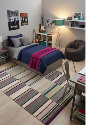 Multicolored Stripes 5X8 Hand-Tufted Modern Rug
