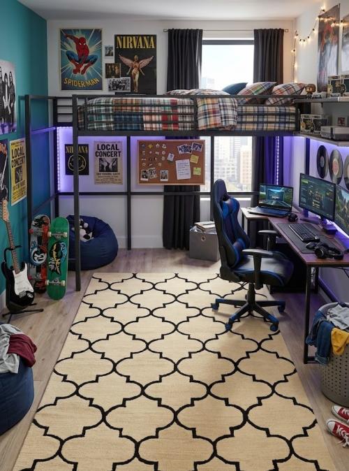 5'0 X 8'0 Cream Trellis Hand-Tufted Modern Wool Rug