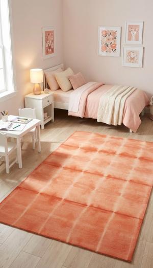 5'0 X 8'0 Coral Tie-Dye Hand-Tufted Contemporary Wool Rug