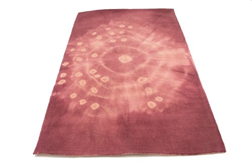 Deep Blush Tie-Dye 5X8 Hand-Tufted Modern Rug