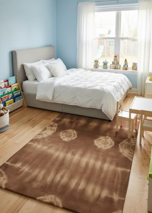 5'0 X 8'0 Brown Tie-Dye Hand-Tufted Modern Wool Rug