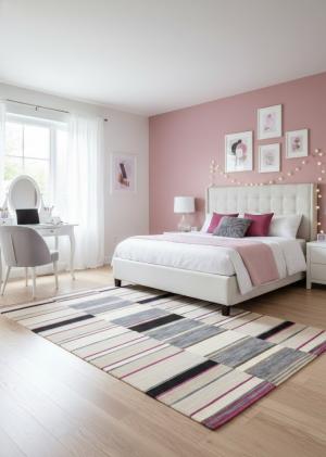 Multicolored Stripes 5X8 Hand-Tufted Modern Rug