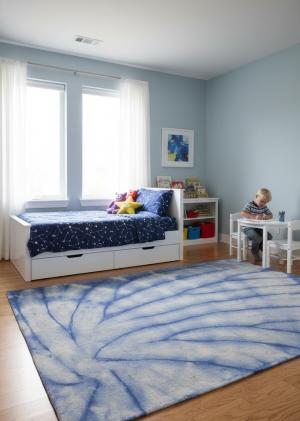 Purple-navy Tie-Dye 5X8 Hand-Tufted Modern Rug