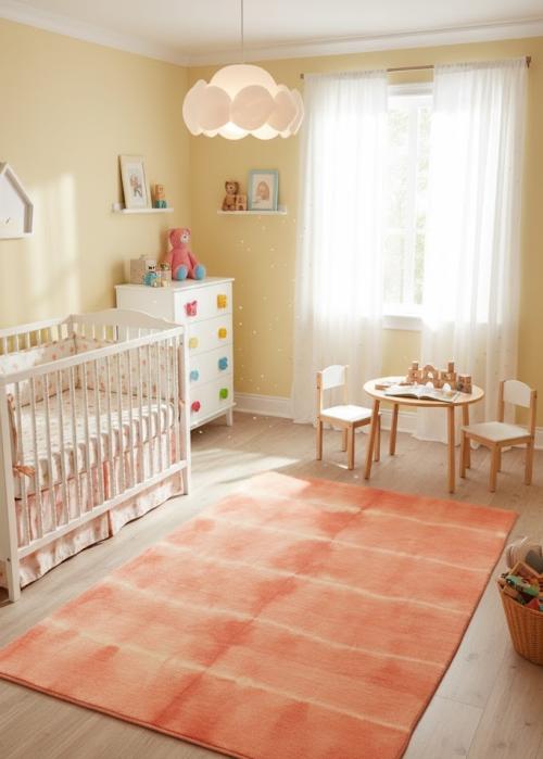 5'0 X 8'0 Hand-Tufted Coral Tie-Dye Modern Wool Rug