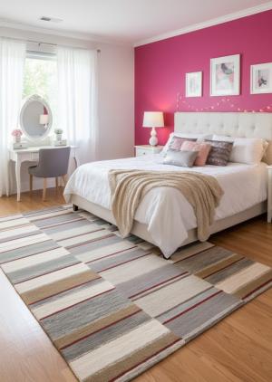 5'0 X 8'0 Hand-Tufted Multicolored Stripes Wool Modern Rug